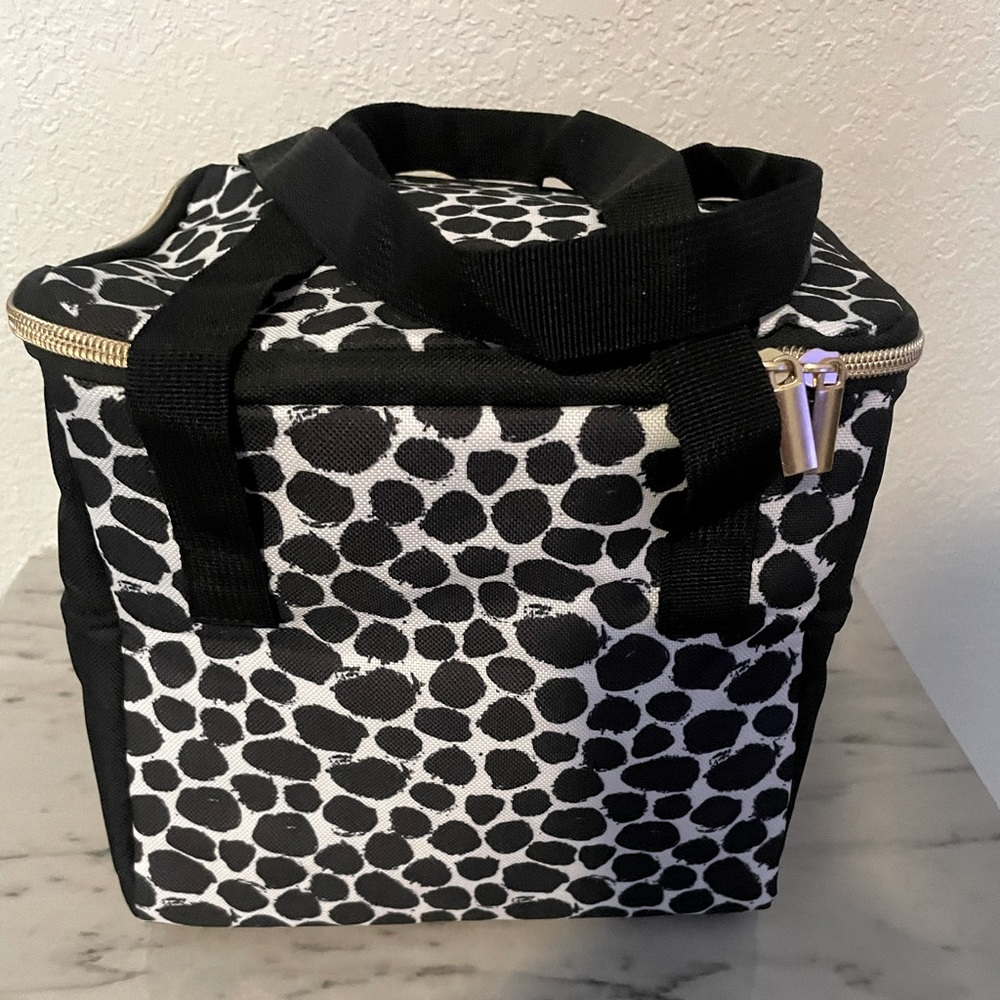 Leopard Print / Black Trim Insulated Lunch Bag